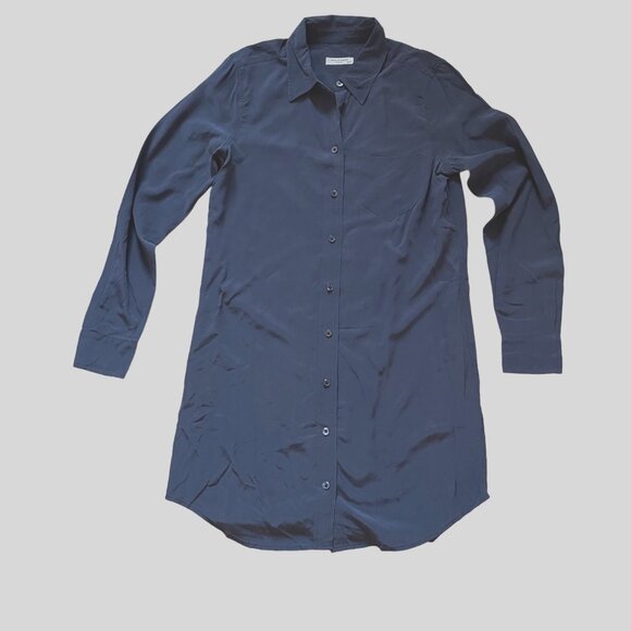Equipment Femme Silk Dusty Blue Button-Up Shirt - Size XS - Picture 1 of 6
